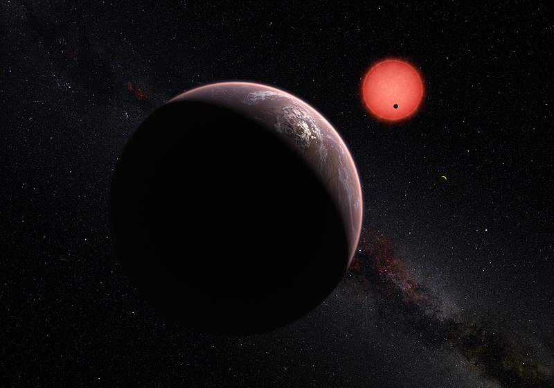 File:TRAPPIST-1 and its three planets.jpg