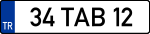 Taxi vehicle license plate of Istanbul.svg