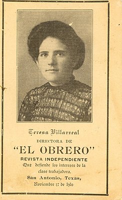 Тереса Вильярреаль на обложке El Obrero от 17 ноября 1910 года