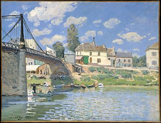 <i>The Bridge at Villeneuve-la-Garenne</i> 1872 painting by Alfred Sisley