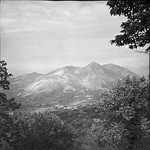 View of Monte Camino during the early stages of the first assault by the British X Corps. The Campaign in Italy, September-december 1943- the Allied Advance To the Gustav Line NA8719.jpg