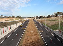 The Northern Road looking south at Bringelly Road interchange (stage 2) The Northern Road looking south at Bringelly Road interchange.jpg