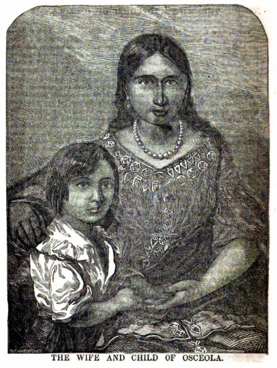 "The Wife and Child of Osceola" from Holden's Dollar Magazine, volume 6, no. 4 (October 1850): 591–592.