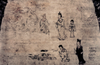 Eastern Han dynasty mural of scholar-official and heavenly beings, from Tomb of Yingchengzi.