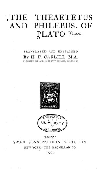 File:Theaetetus, Philebus (H. F. Carlill, 1906).pdf