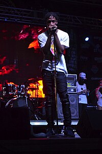 Travis Scott performing in 2013 Travis Scott at Basel Castle 2013.jpg