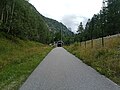 La route d'accès au nord du tunnel.