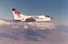 A-7D-3-CV 69-6195 assigned to the USAF Test Pilot School at Edwards. U.S. Air Force Test Pilot School A-7D 69-6195.jpg
