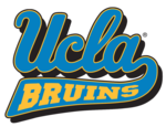 UCLA-emblemo skribite en blua kaj ormanuskripto
