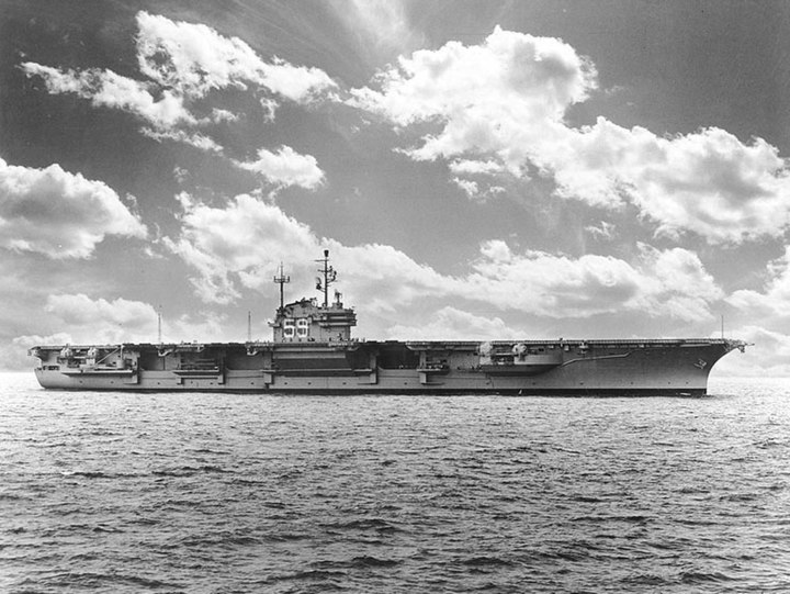 Forrestal during the shipyard test drives in 1955