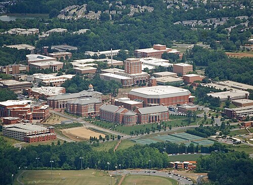 Aerial view of UNC Charlotte in 2010