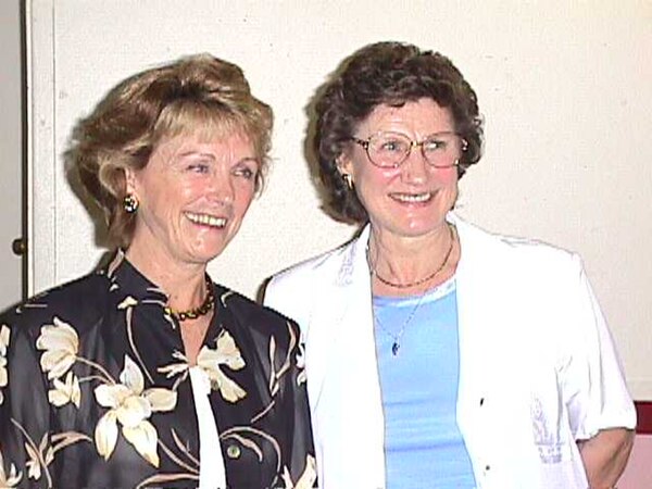 Masterson (left) with Jean Hindmarsh in 1998