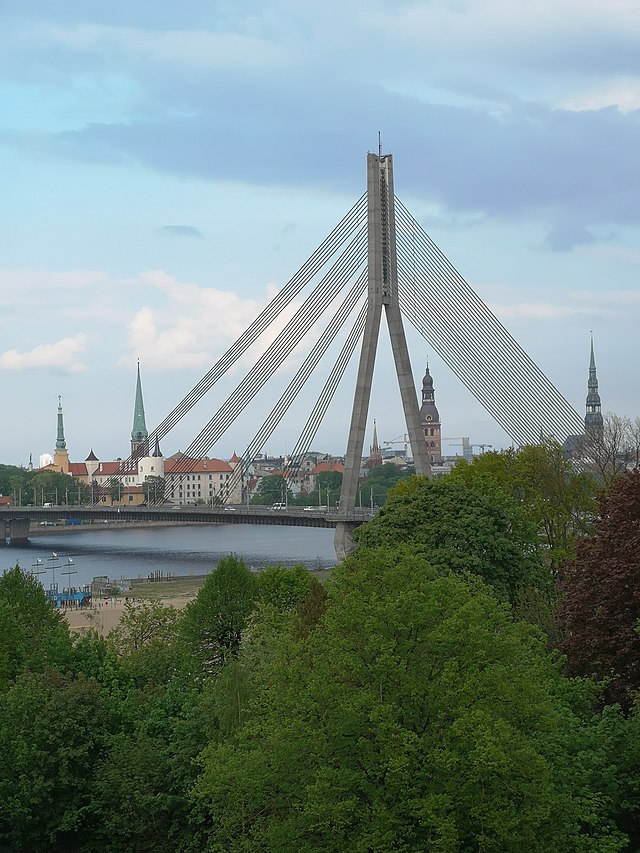 Vanšu Bridge in Riga by Oldypak lp photo