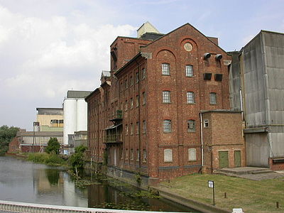 Victoria Mills and its jetty at Wellingborough