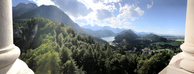 File:View from the balcony of Neuschwanstein.png