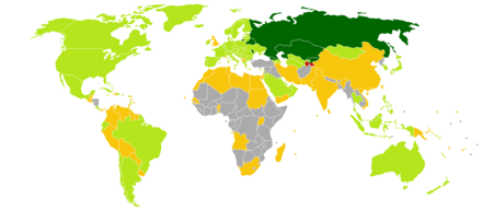 A map showing the visa requirements of Tajikistan.