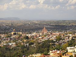 View of the city of San Miguel de Allende and the surrounding area