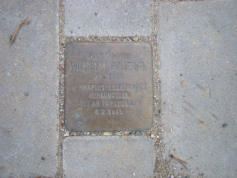 File:Wilhelm Scherfig - Borsteler Chaussee 23 (Hamburg-Groß-Borstel).Stolperstein.ajb.jpg