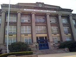 Allen High School on North 17th Street, one of Allentown's two large public high schools, July 2008