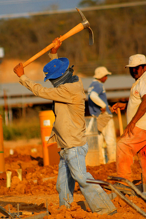 A manual laborer at work in Venezuela