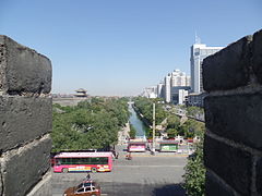 La muraille est de la ville et les quartiers modernes.