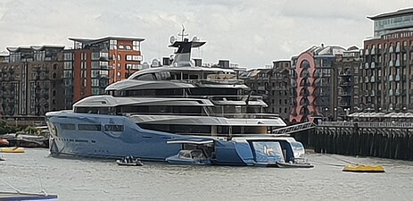 Aviva på Themsen i London i England i Storbritannien i augusti 2018.