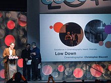 Christopher Blauvelt at the Sundance 2014 Awards Ceremony "Low Down" Wins Dramatic Cinematography Award (12186661836).jpg