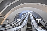 Bottom of the escalators