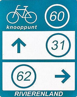 Numbered-node cycle network European bicycle path intersection numbering system