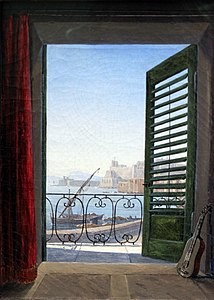 Balcon à Naples, vers 1828-1830, Berlin, Alte Nationalgalerie.