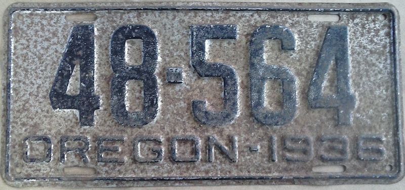 File:1936 Oregon License plate.jpg