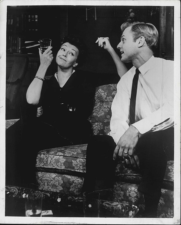 Onstage with Ken Kercheval in Who's Afraid of Virginia Woolf? (1963)