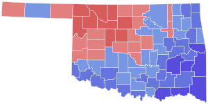 1978 Oklahoma gubernur hasil pemilihan peta oleh county.svg