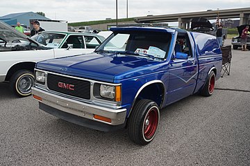 1991 GMC Sonoma pickup modified in the lowrider style