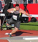 Dylan Armstrong – hier noch als Hammerwerfer aktiv, er wechselte später sehr erfolgreich zum Kugelstoßen – blieb mit 63,89 m in der Qualifikation chancenlos