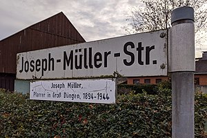 Priester Joseph Müller: Leben, Nach seiner Hinrichtung, Andenken und Ehrungen