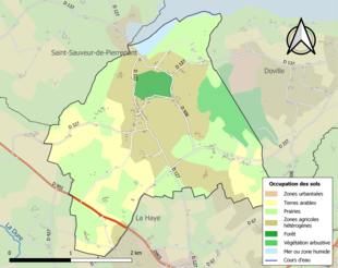 Barevná mapa znázorňující využití půdy.