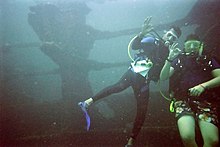 Two divers giving the sign that they are "OK" 9-24-2007 diving with wellington-05.jpg