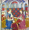 John Talbot, 1st Earl of Shrewsbury, presents the Book of Romances (Shrewsbury Book) to Margaret of Anjou