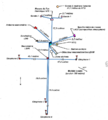 Schéma 1 : disposition des équipements et du câblage de l'ALSEP sur le sol lunaire.