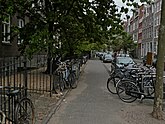 View through the street Hoogte Kadijk, near Kadijksplein, Amsterdam, June 2013; photo, Fons Heijnsbroek