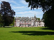 The Château de Pourtalès (front side) in the park of the same name