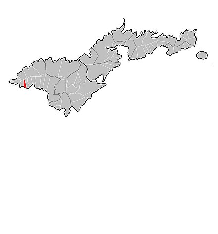 Map of Tutuila where Agugulu is marked in red.