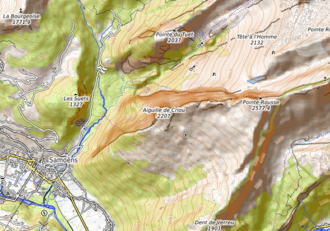 Carte topographique de l'aiguille de Criou.
