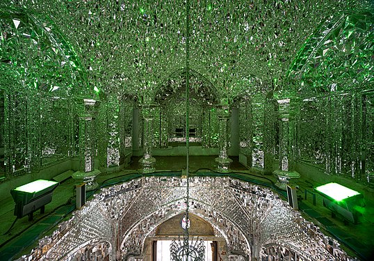 Aina-kari near Zarih of Fatima Masumeh Shrine, Qom, Iran