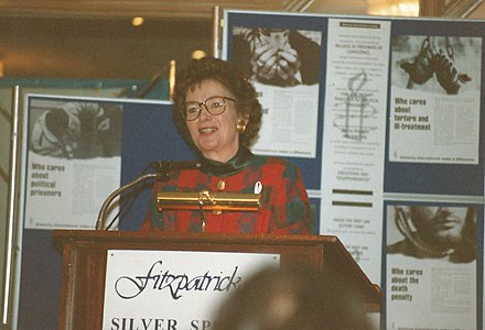 Mary Robinson, at Amnesty International Ireland Conference, Silver Springs Hotel, Cork, County Cork, February 1996)