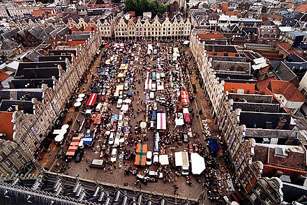 View from the Belfry over the market Place des Héros