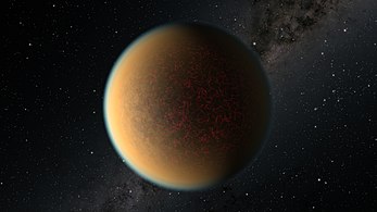 An artist's impression of the exoplanet GJ 1132 b.[17]