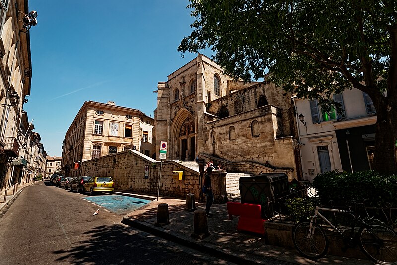 File:Avignon - Rue Petite Fusterie - View NE on La Collégiale Saint-Agricol d'Avignon 1321 - Gothic architecture.jpg