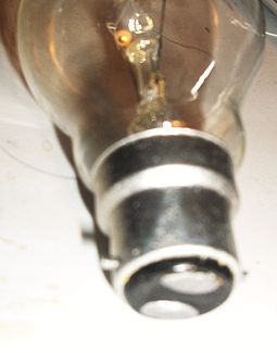 The double-contact bayonet cap on an incandescent bulb BCincandescentlamp.jpg
